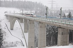 Third generation ICE running on the Nuremberg–Erfurt high-speed railway