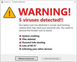 An example of a scareware popup