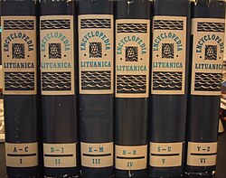 Six volumes of Encyclopedia Lituanica