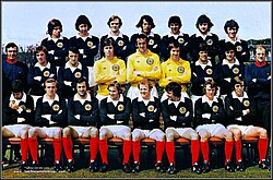 The national football team of Scotland in 1972