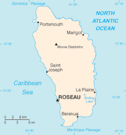 Map of Dominica.