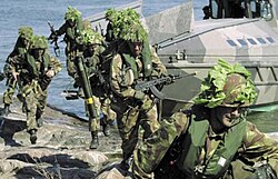 Finnish Coastal Jaegers conducting an amphibious landing