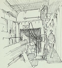 The 180,000-pound linear cable laying engine of CS Long Lines used for cable flow from storage to seabed