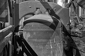 The inscription on the tenor bell at the Cathedral shows 'Edward Octavi' crossed out due to the King's abdication.