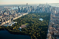 Central Park in New York City, a prominent National Historic Landmark; New York City has 116 NHLs, more than any other city in the U.S.