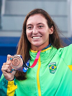 Luisa Stefani, tennis player, first Brazilian to win a medal in Olympic tennis and first Brazilian woman to win a mixed doubles title at the Australian Open