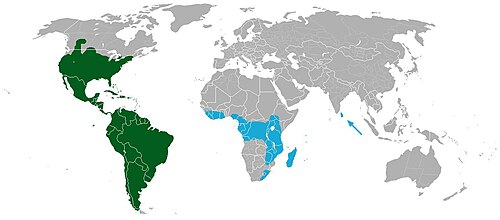 Native distribution of cacti; All other cacti