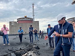 IAEA inspectors recording damage at Zaporizhzhia NPP