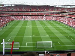 The Emirates Stadium filling up during Bergkamp's testimonial match between Arsenal and Ajax in July 2006