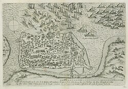 Engraving depicting the 1560 Battle of Djerba