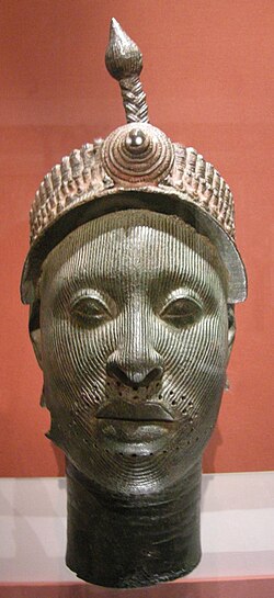 12th century "Bronze Head from Ife", actually of "heavily leaded zinc-brass"