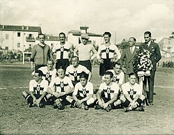 1928–29 S.S. Ambrosiana in its white and red Crociata shirt