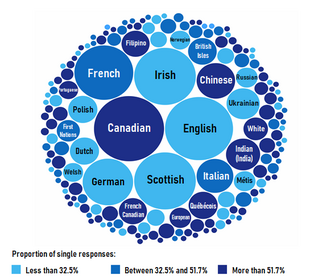 The top 168 ethnic or cultural origins self-reported by Canadians in the 2021 census[294]