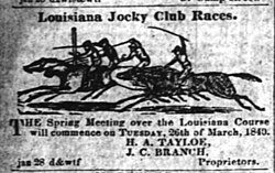 Louisiana Jockey Club at the Fair Grounds Race Course The Times Picayune Wed Jan 29 1840