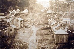 The original urban core of the city around 1876