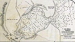 Plan of Al Bidda Harbour, drawn in 1860, indicating the principal settlements and landmarks