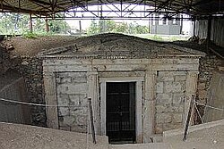The entrance to one of the royal tombs at Vergina, a UNESCO World Heritage Site