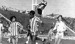 France (wearing local Club Kimberley shirt) v Hungary