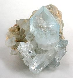 Blue topaz crystal