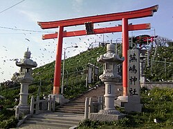 Entrance to Kabushima Shrine, with Umineko
