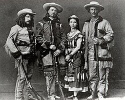 Ned Buntline, Buffalo Bill Cody, Giuseppina Morlacchi, Texas Jack Omohundro, c. 1873