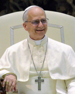 Pope Leo XIV, the 267th and current pope of the Catholic Church, a title he holds ex officio as bishop of Rome and sovereign of Vatican City, was elected in the 2025 papal conclave.