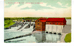 Vintage postcard of Croton Dam powerhouse (prior to the second 2 generating units added in 1915)