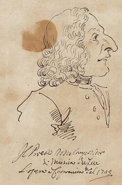 Caricature of Vivaldi by Pier Leone Ghezzi, Rome (1723)[n 4]