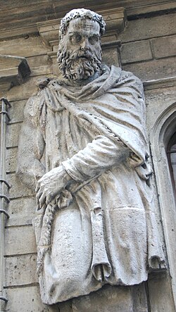 A Sarmatian barbarian serves as an atlas on a 16th-century villa in Milan. Sculpted by Antonio Abbondio for Leone Leoni