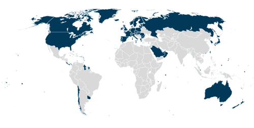 A map of World Bank high-income economies in 2026