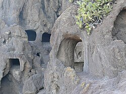 Part of the site of caves