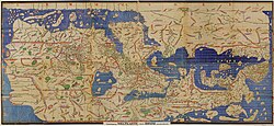 An antiquated map Europe, Asia, and North  Africa