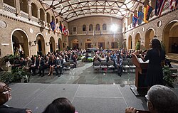 Office of Small and Disadvantaged Business Utilization Deputy Director, Michelle E. Warren, leading an awards ceremony in Washington, D.C.