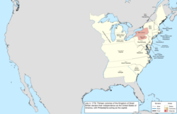 The Thirteen Colonies as they existed on July 4, 1776, when the Second Continental Congress unanimously approved the text of the Declaration of Independence. (Most border disputes omitted; territory between the Proclamation Line of 1763 and the Mississippi River was part of Quebec and land reserved for Native Americans until the 1783 Treaty of Paris. Some colonies had already declared independence; see Territorial evolution of the United States § 1776–1784 (American Revolution).)