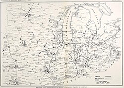 Interurban network in the Midwestern United States in 1911