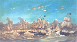 The battle of Punta Colares, by José Murature.