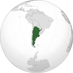 Map showing Argentina