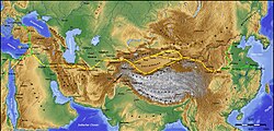 The ancient Silk Road trade routes across Eurasia