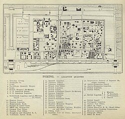 Detailed map of the Legation Quarter in 1912