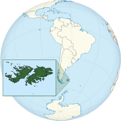 Map showing the Falkland Islands