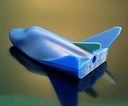 Wax model of the HL-20, used for Wind Tunnel Testing.