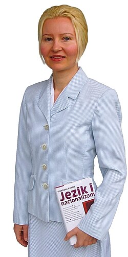 Snježana Kordić 2010 and her book, Jezik i nacionalizam