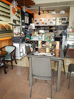 Interior of an espresso bar in Baliwag, Philippines