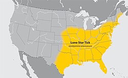 The distribution of the lone star tick (Amblyomma americanum) in the United States