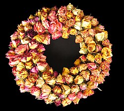 Wreath of dried roses