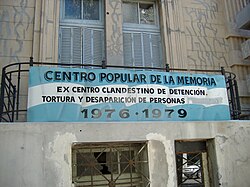 The sign at the entrance of the Centro Popular de la Memoria.