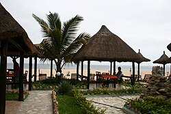 Beach cabanas on Ilha de Luanda