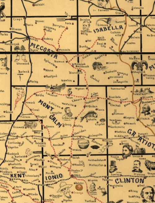 DL&N route map from Gailbraith Service Map, 1897