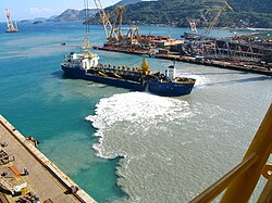 Siltation caused by sewage sludge from shipyard in Rio de Janeiro.