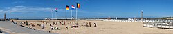 The beach and promenade pier in Ostend in Belgium